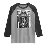 Saint Michael The Archangel Defeating Satan Raglan Shirt Christian Faith Gift