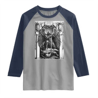 Saint Michael The Archangel Defeating Satan Raglan Shirt Christian Faith Gift