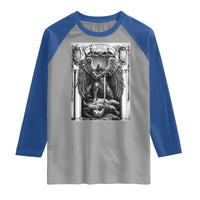 Saint Michael The Archangel Defeating Satan Raglan Shirt Christian Faith Gift