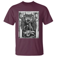 Saint Michael The Archangel Defeating Satan T Shirt Christian Faith Gift