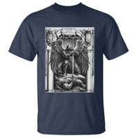 Saint Michael The Archangel Defeating Satan T Shirt Christian Faith Gift