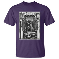 Saint Michael The Archangel Defeating Satan T Shirt Christian Faith Gift