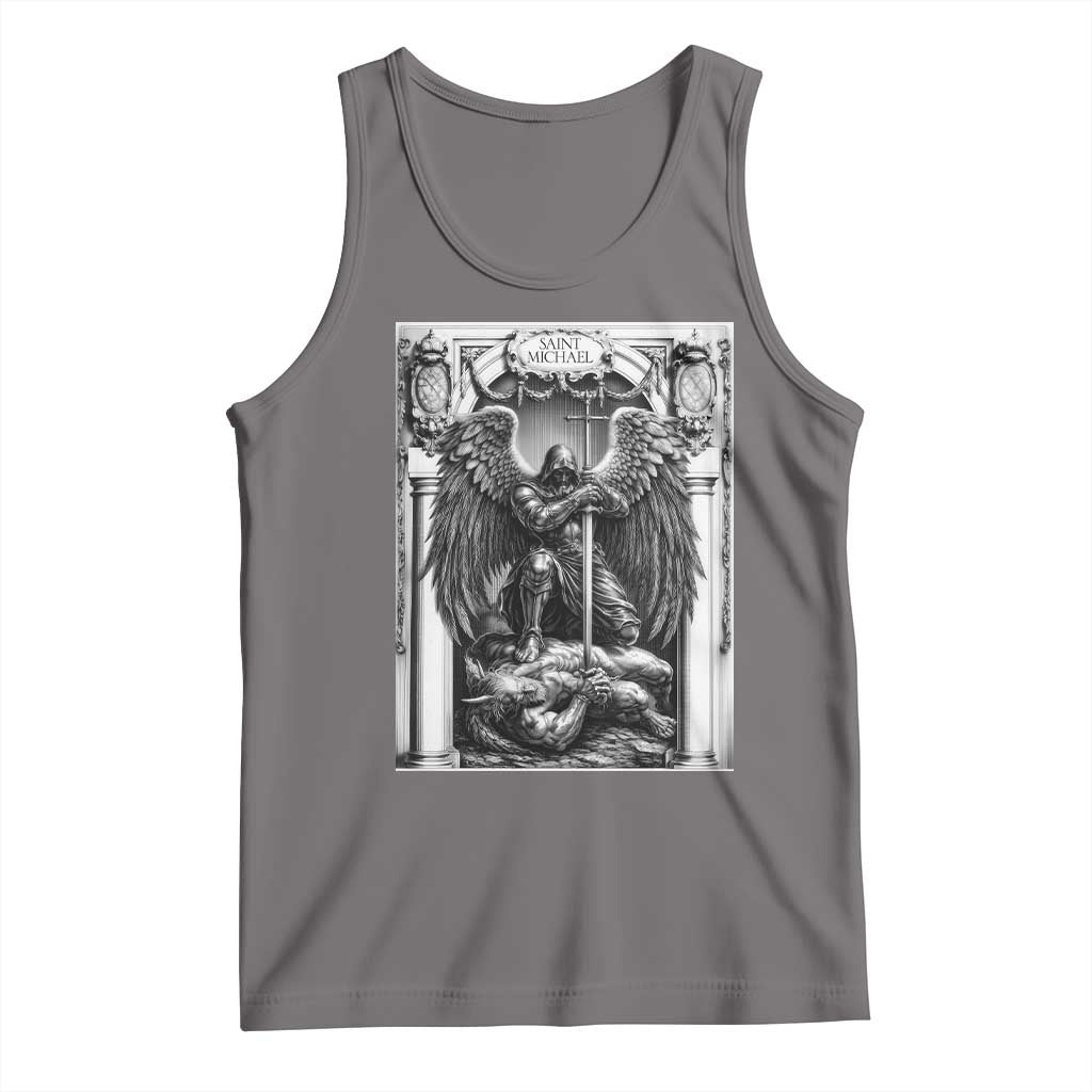 Saint Michael The Archangel Defeating Satan Tank Top Christian Faith Gift