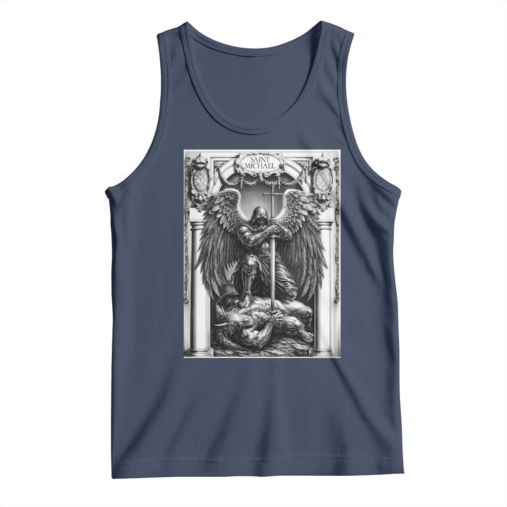 Saint Michael The Archangel Defeating Satan Tank Top Christian Faith Gift