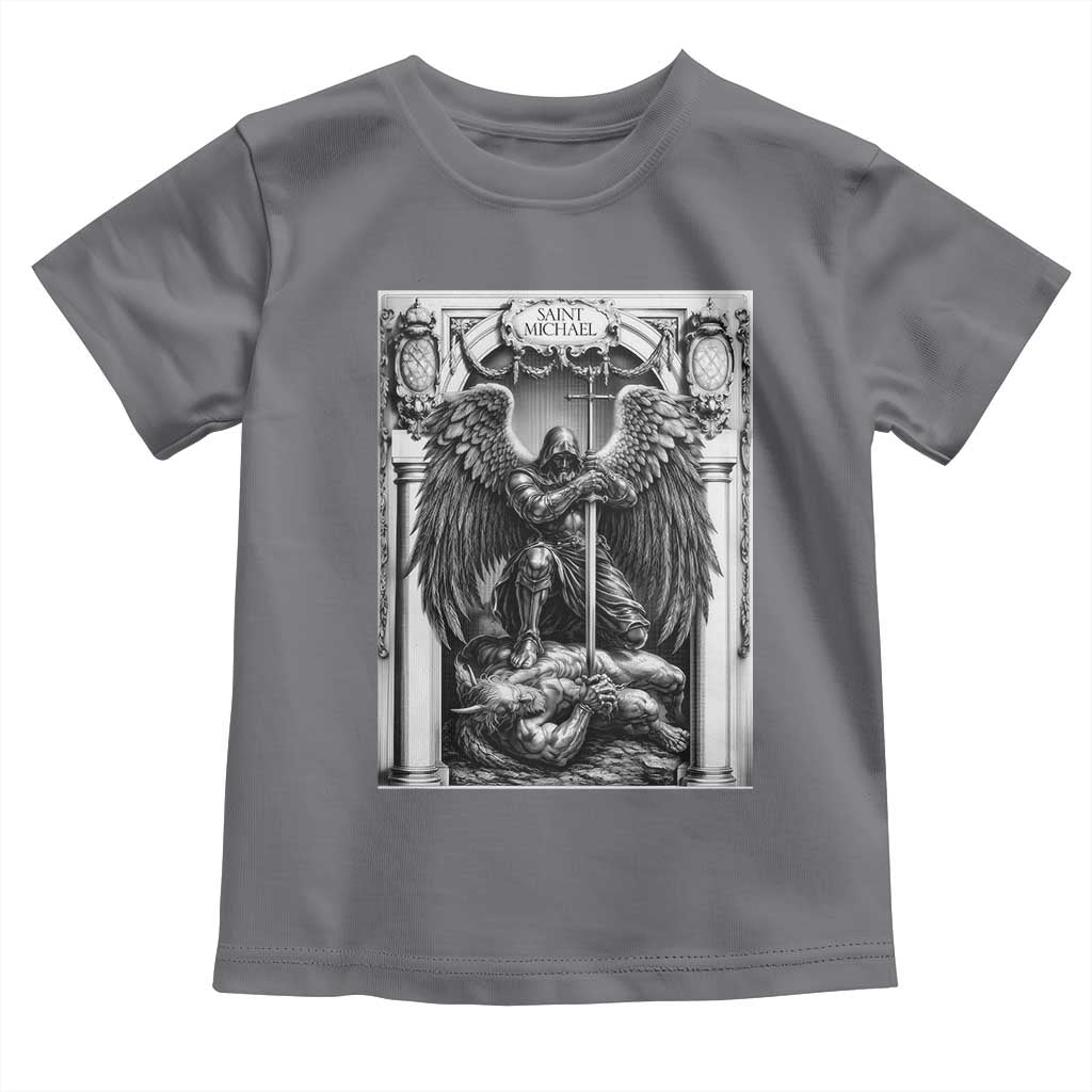 Saint Michael The Archangel Defeating Satan Toddler T Shirt Christian Faith Gift