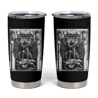 Saint Michael The Archangel Defeating Satan Tumbler Cup Christian Faith Gift