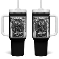 Saint Michael The Archangel Defeating Satan Tumbler With Handle Christian Faith Gift