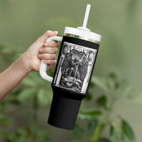 Saint Michael The Archangel Defeating Satan Tumbler With Handle Christian Faith Gift