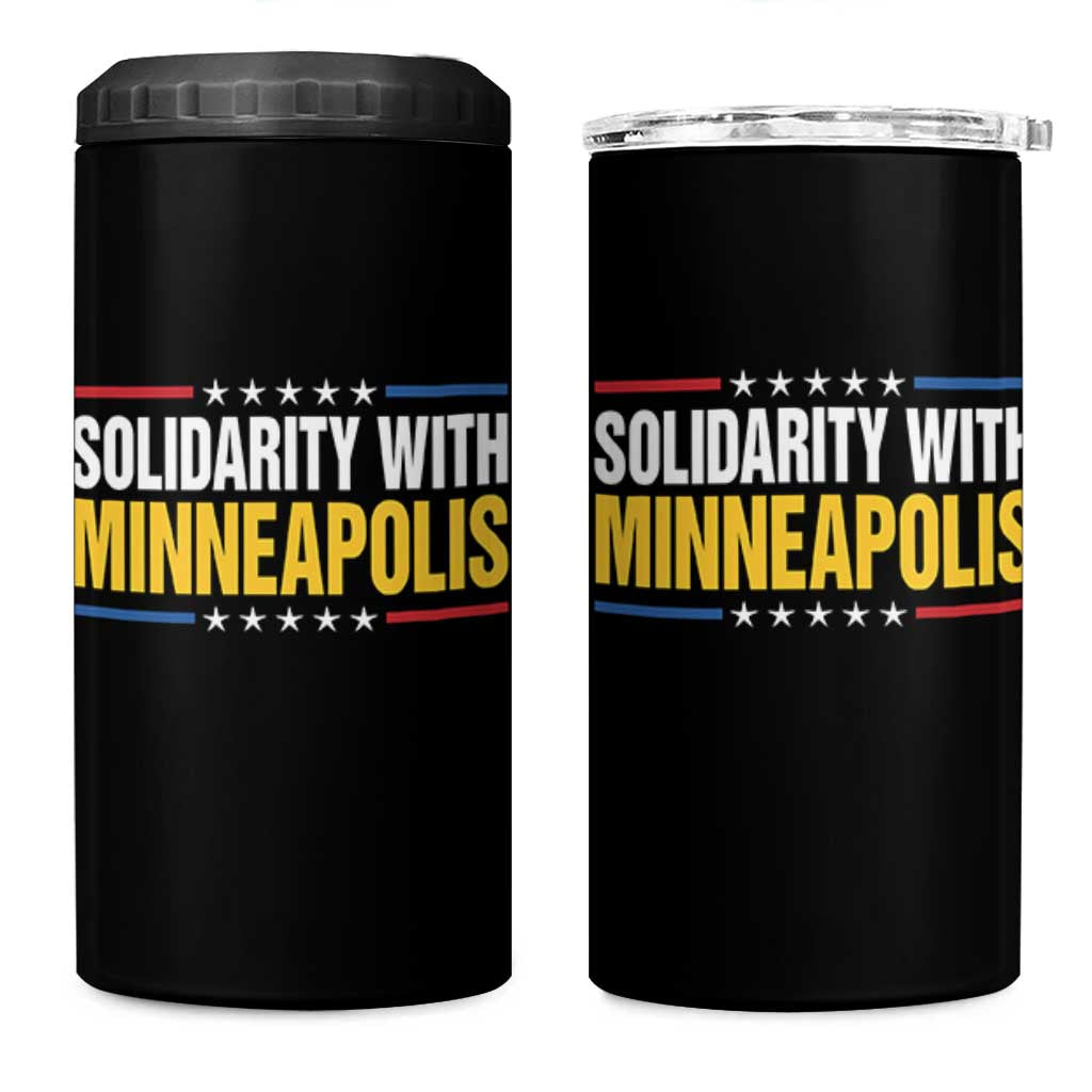 Solidarity With Minneapolis 4 in 1 Can Cooler Tumbler Minnesota Community Support Gift