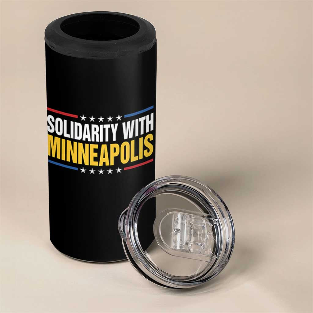 Solidarity With Minneapolis 4 in 1 Can Cooler Tumbler Minnesota Community Support Gift