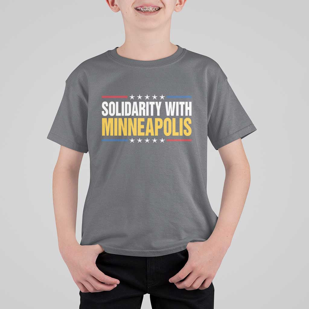 Solidarity With Minneapolis T Shirt For Kid Minnesota Community Support Gift