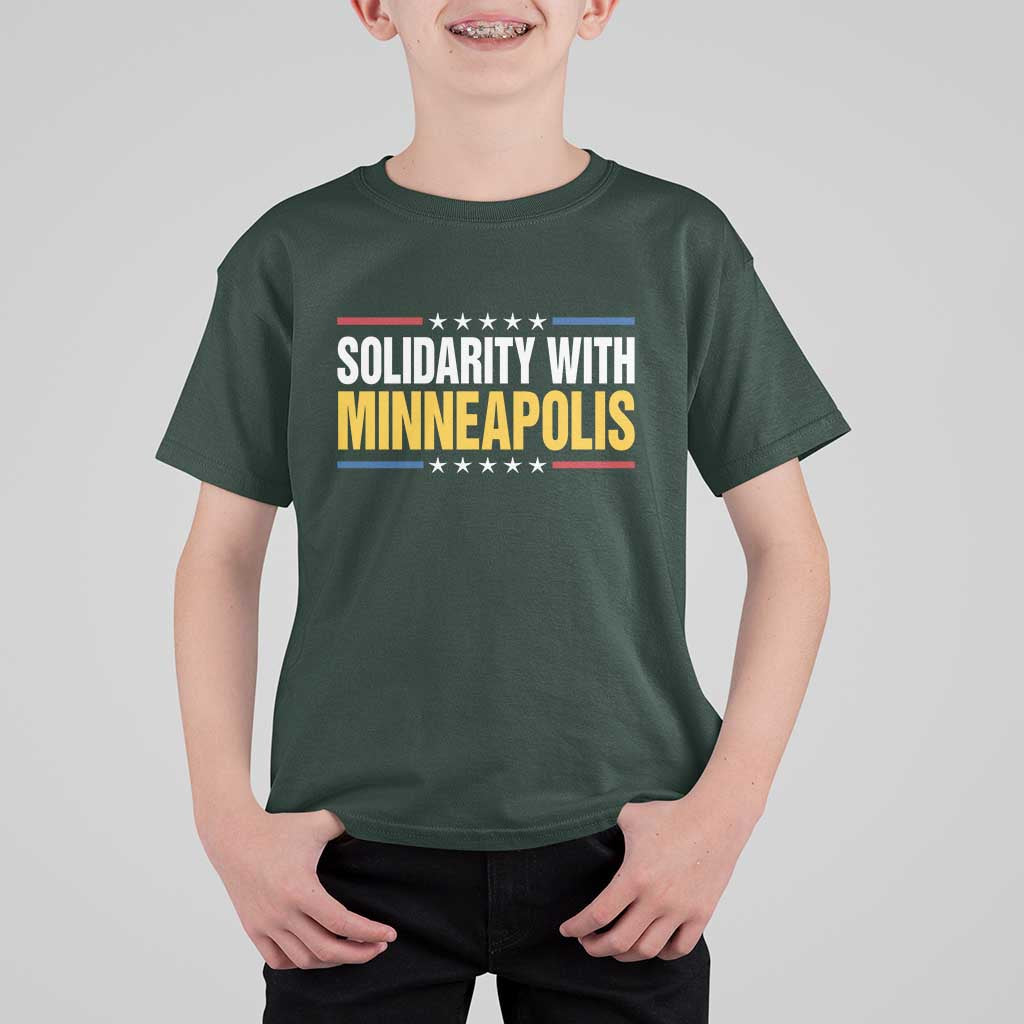 Solidarity With Minneapolis T Shirt For Kid Minnesota Community Support Gift