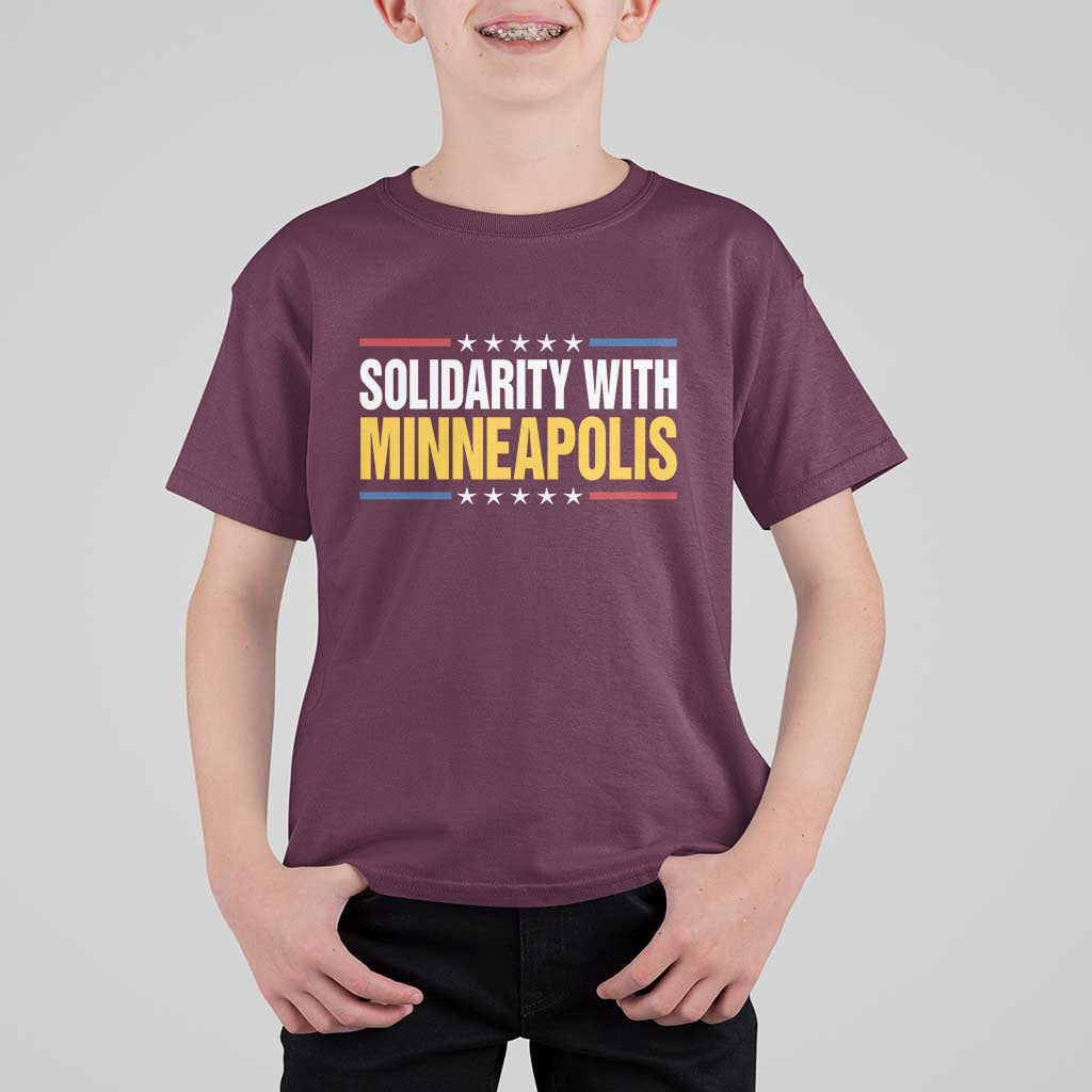 Solidarity With Minneapolis T Shirt For Kid Minnesota Community Support Gift