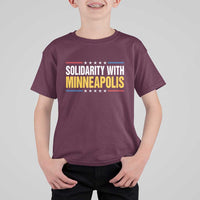 Solidarity With Minneapolis T Shirt For Kid Minnesota Community Support Gift