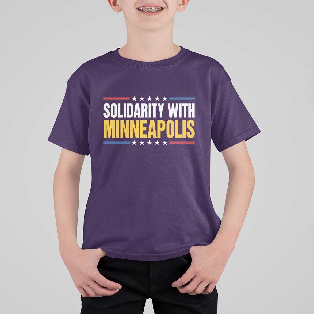 Solidarity With Minneapolis T Shirt For Kid Minnesota Community Support Gift