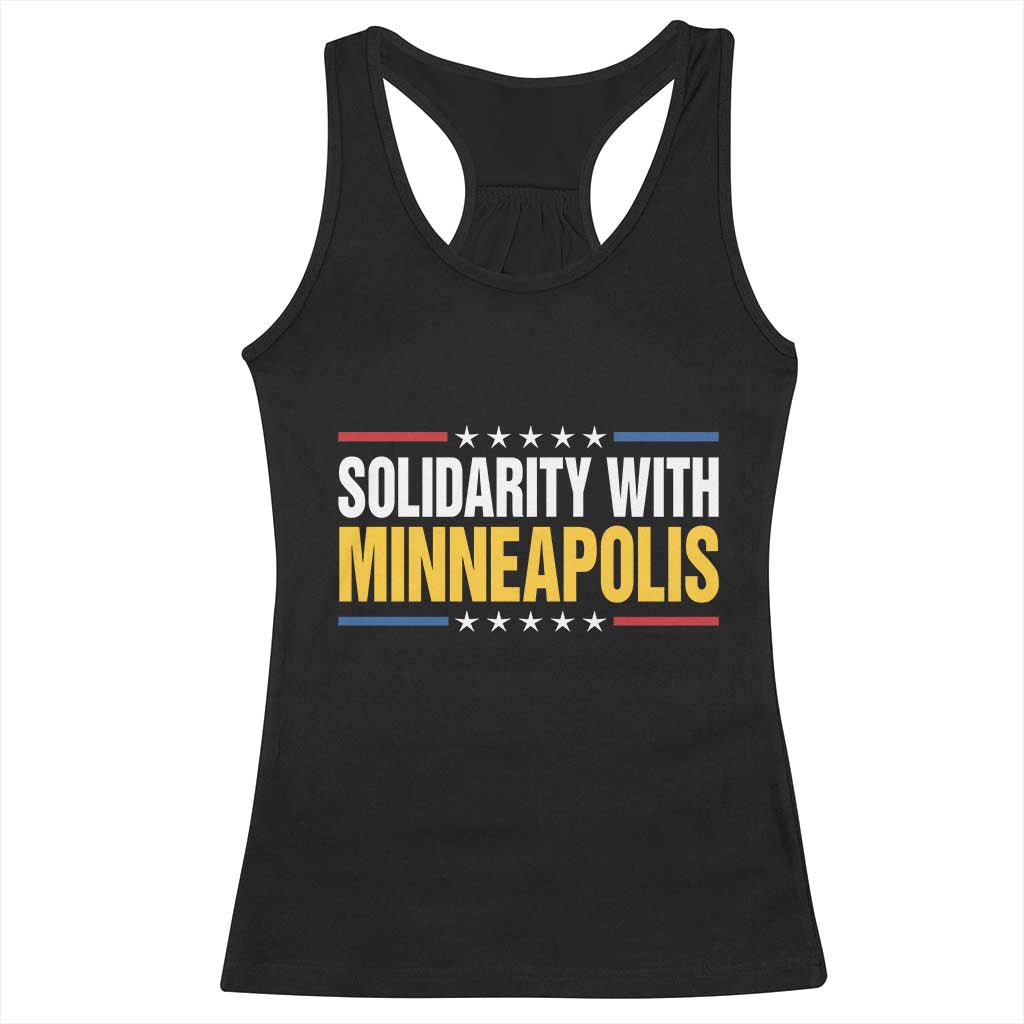 Solidarity With Minneapolis Racerback Tank Top Minnesota Community Support Gift