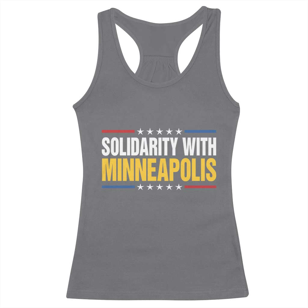 Solidarity With Minneapolis Racerback Tank Top Minnesota Community Support Gift