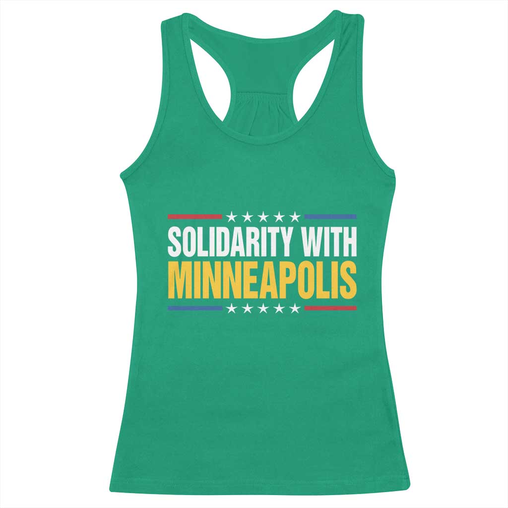 Solidarity With Minneapolis Racerback Tank Top Minnesota Community Support Gift