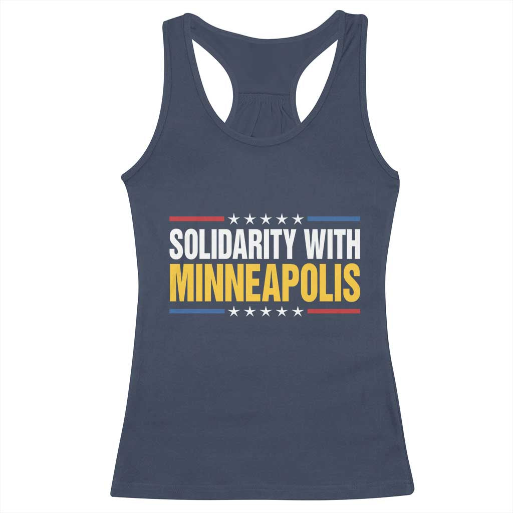 Solidarity With Minneapolis Racerback Tank Top Minnesota Community Support Gift