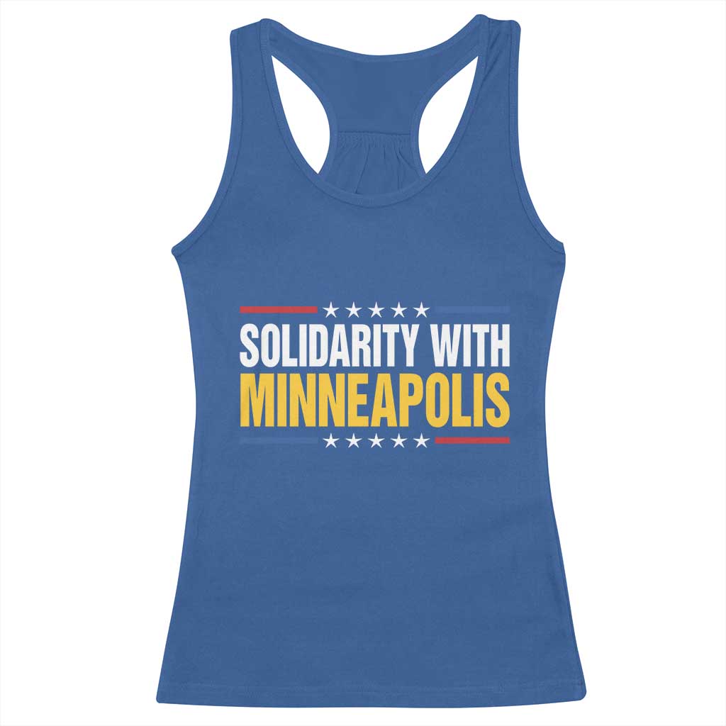 Solidarity With Minneapolis Racerback Tank Top Minnesota Community Support Gift