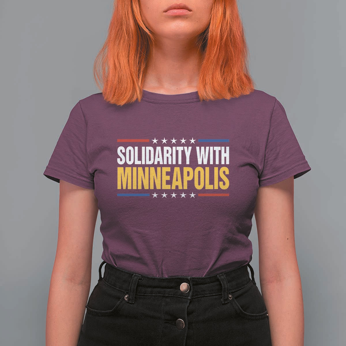Solidarity With Minneapolis T Shirt For Women Minnesota Community Support Gift