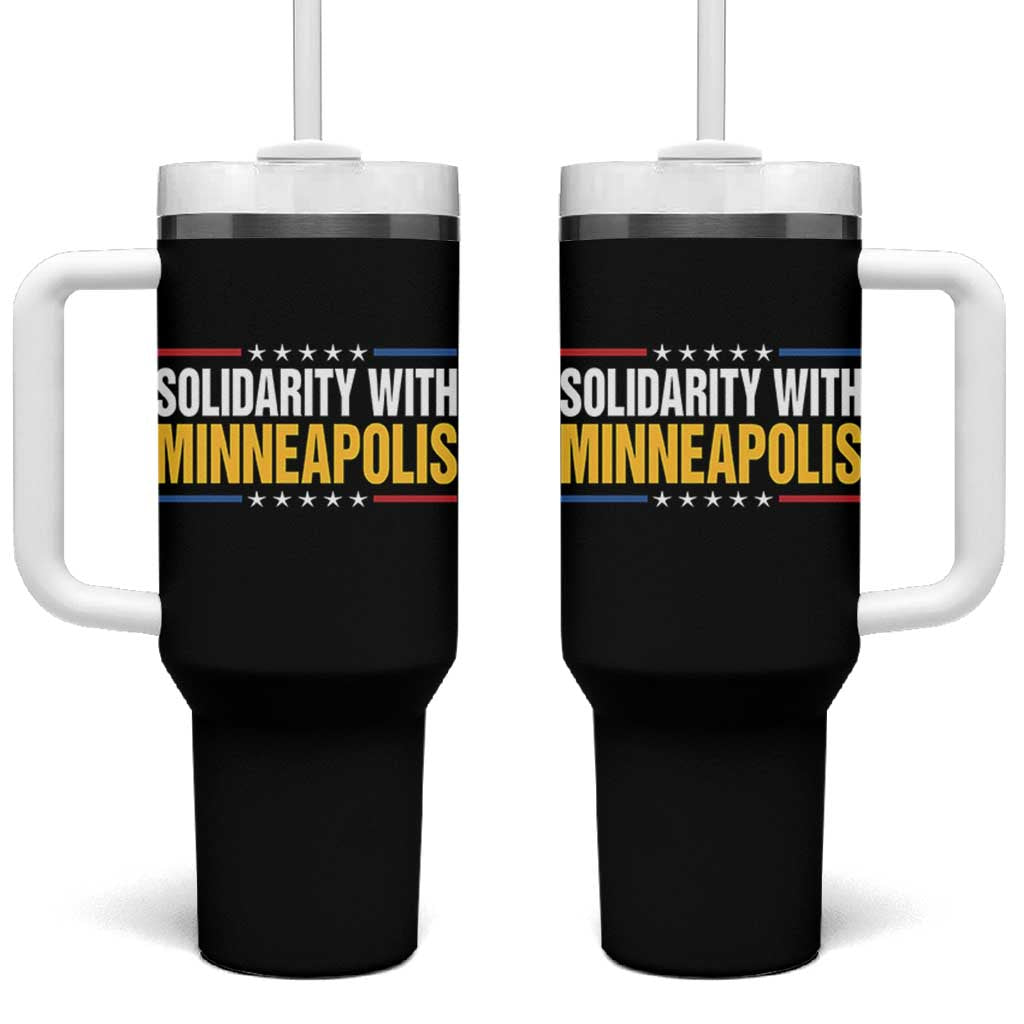 Solidarity With Minneapolis Tumbler With Handle Minnesota Community Support Gift