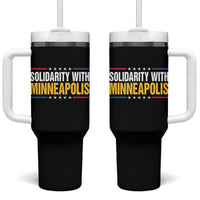 Solidarity With Minneapolis Tumbler With Handle Minnesota Community Support Gift