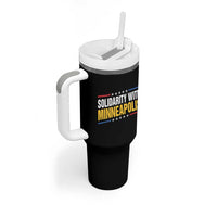 Solidarity With Minneapolis Tumbler With Handle Minnesota Community Support Gift