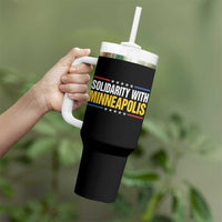 Solidarity With Minneapolis Tumbler With Handle Minnesota Community Support Gift