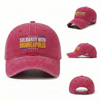 Solidarity With Minneapolis Washed Cotton Baseball Cap Minnesota Community Support Gift