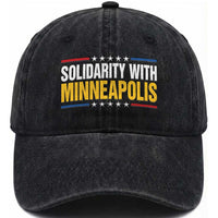 Solidarity With Minneapolis Washed Cotton Baseball Cap Minnesota Community Support Gift