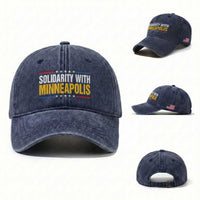 Solidarity With Minneapolis Washed Cotton Baseball Cap Minnesota Community Support Gift