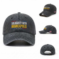 Solidarity With Minneapolis Washed Cotton Baseball Cap Minnesota Community Support Gift