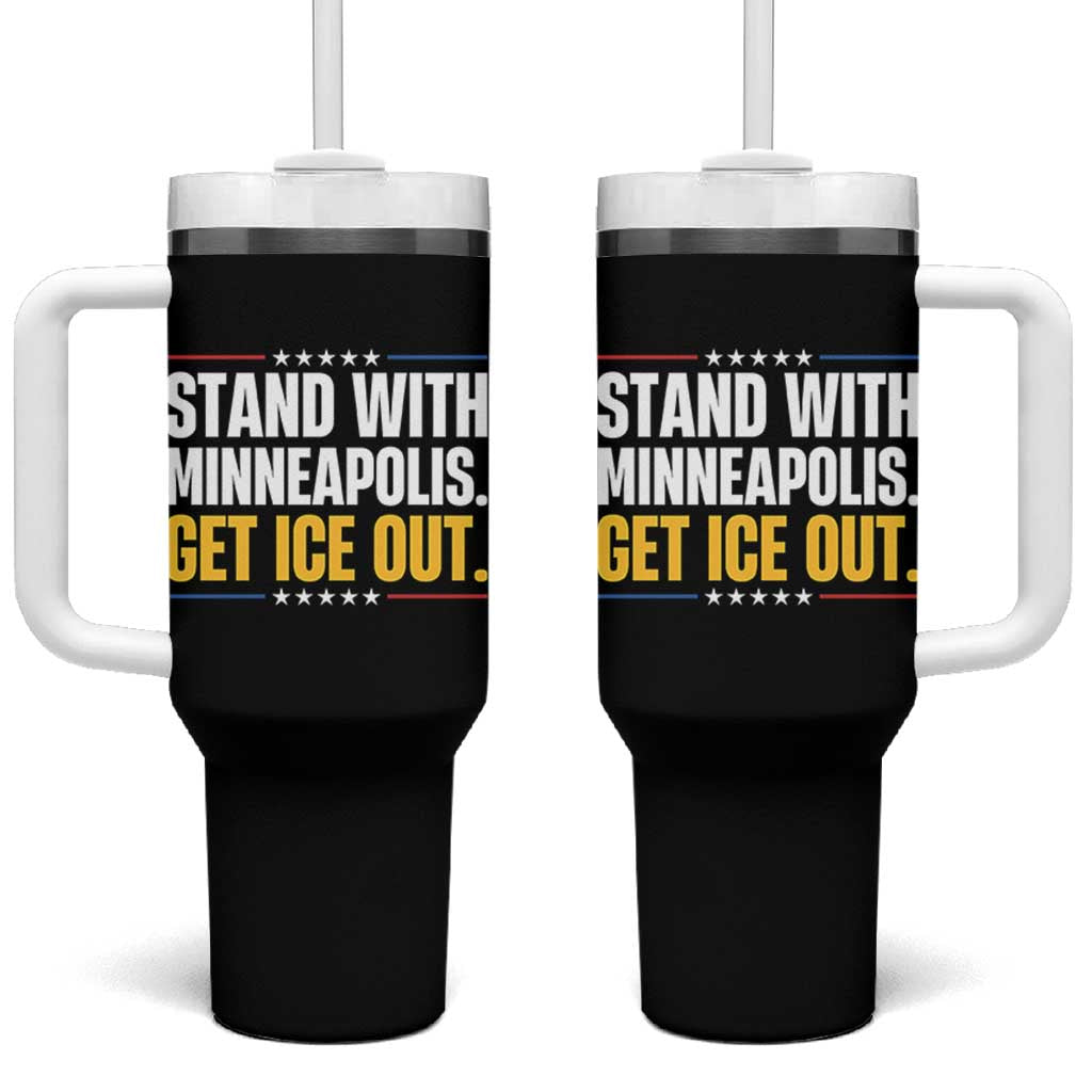 Stand With Minneapolis Tumbler With Handle Minnesota Community Support Gift