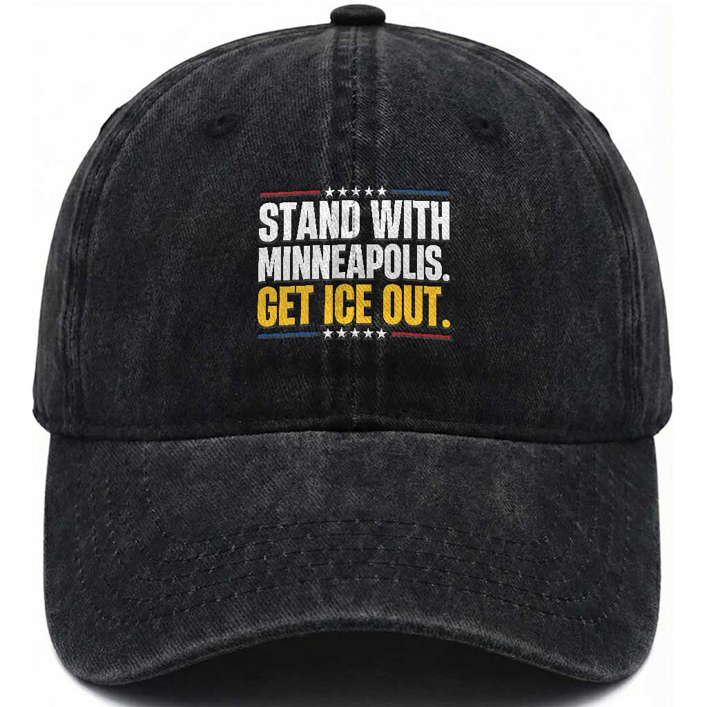 Stand With Minneapolis Washed Cotton Baseball Cap Minnesota Community Support Gift