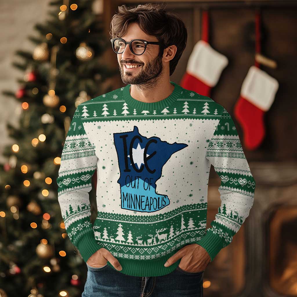 Ice Out Of Minneapolis Ugly Christmas Sweater Minnesota Community Support Gift