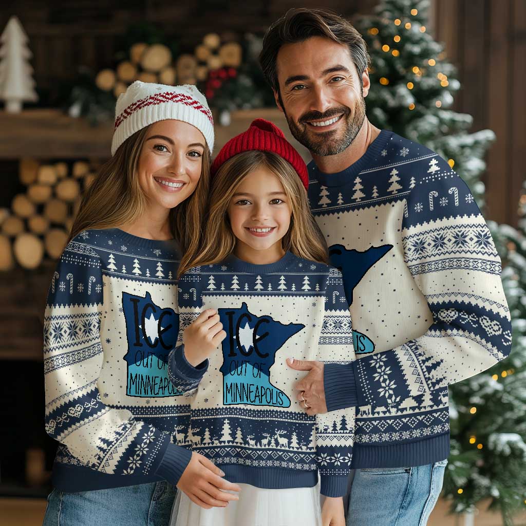 Ice Out Of Minneapolis Ugly Christmas Sweater Minnesota Community Support Gift
