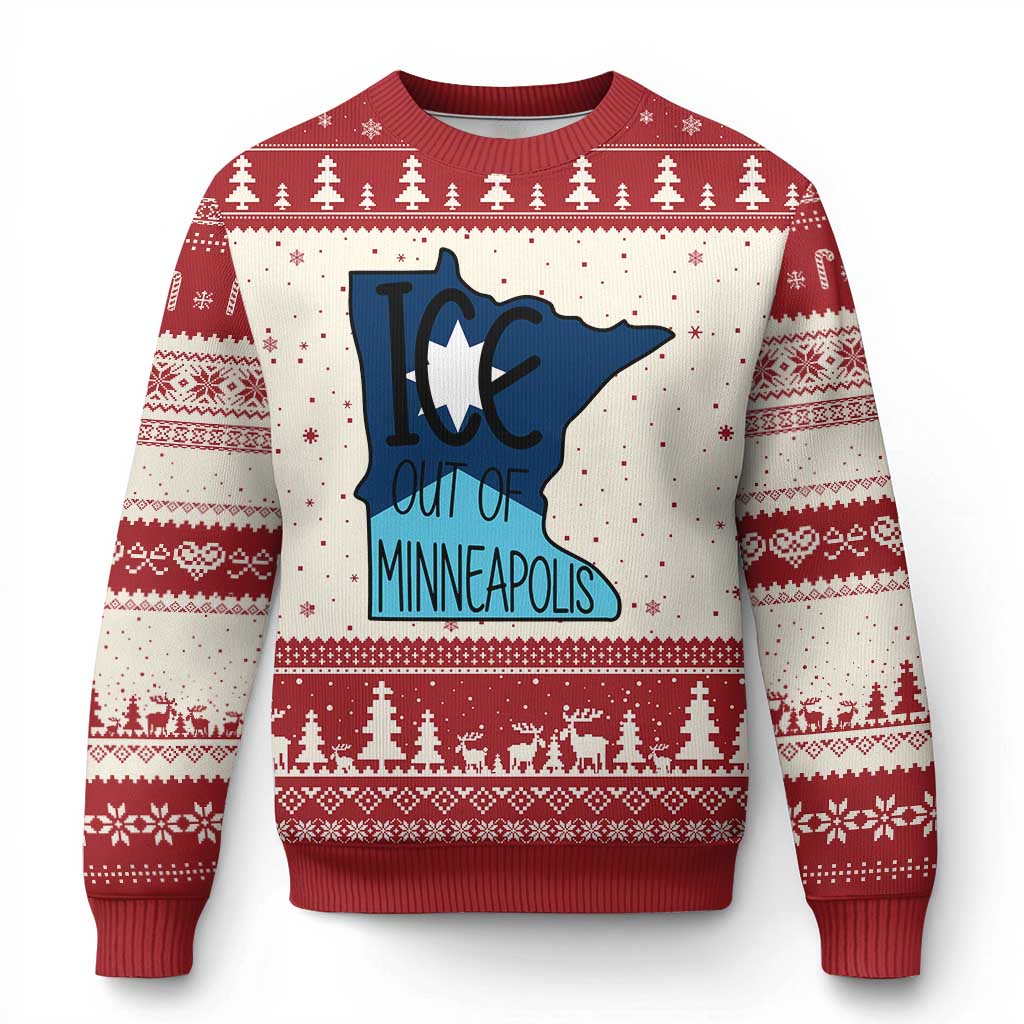 Ice Out Of Minneapolis Ugly Christmas Sweater Minnesota Community Support Gift