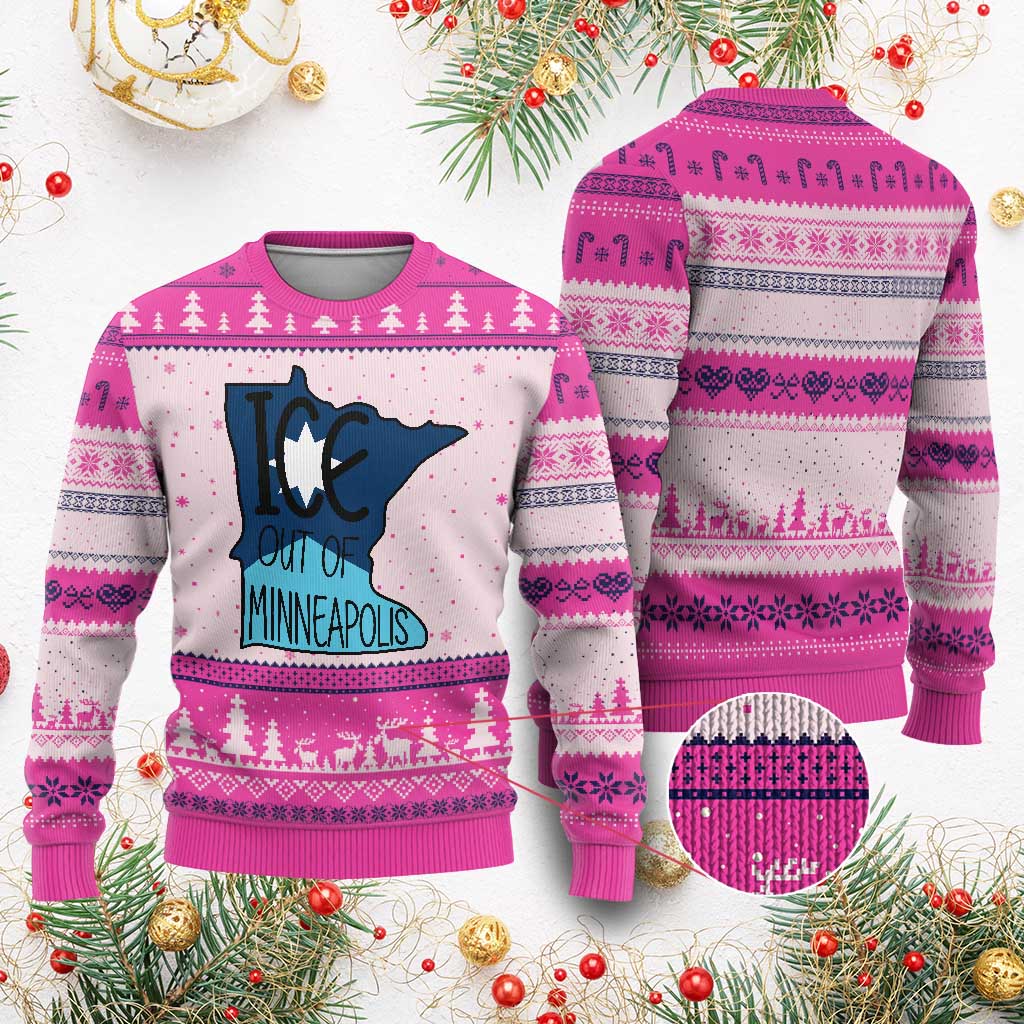 Ice Out Of Minneapolis Ugly Christmas Sweater Minnesota Community Support Gift