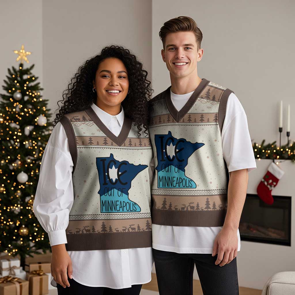 Ice Out Of Minneapolis V-Neck Knit Sweater Vest Minnesota Community Support Gift