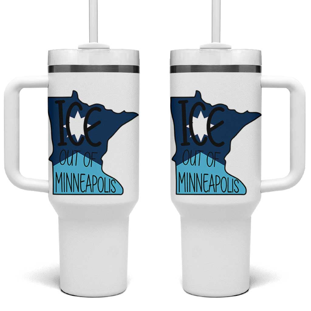 Ice Out Of Minneapolis Tumbler With Handle Minnesota Community Support Gift