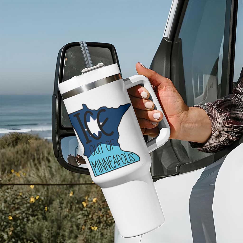 Ice Out Of Minneapolis Tumbler With Handle Minnesota Community Support Gift