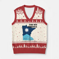 Stand With Minneapolis V-Neck Knit Sweater Vest In Loving Memory Of Alex