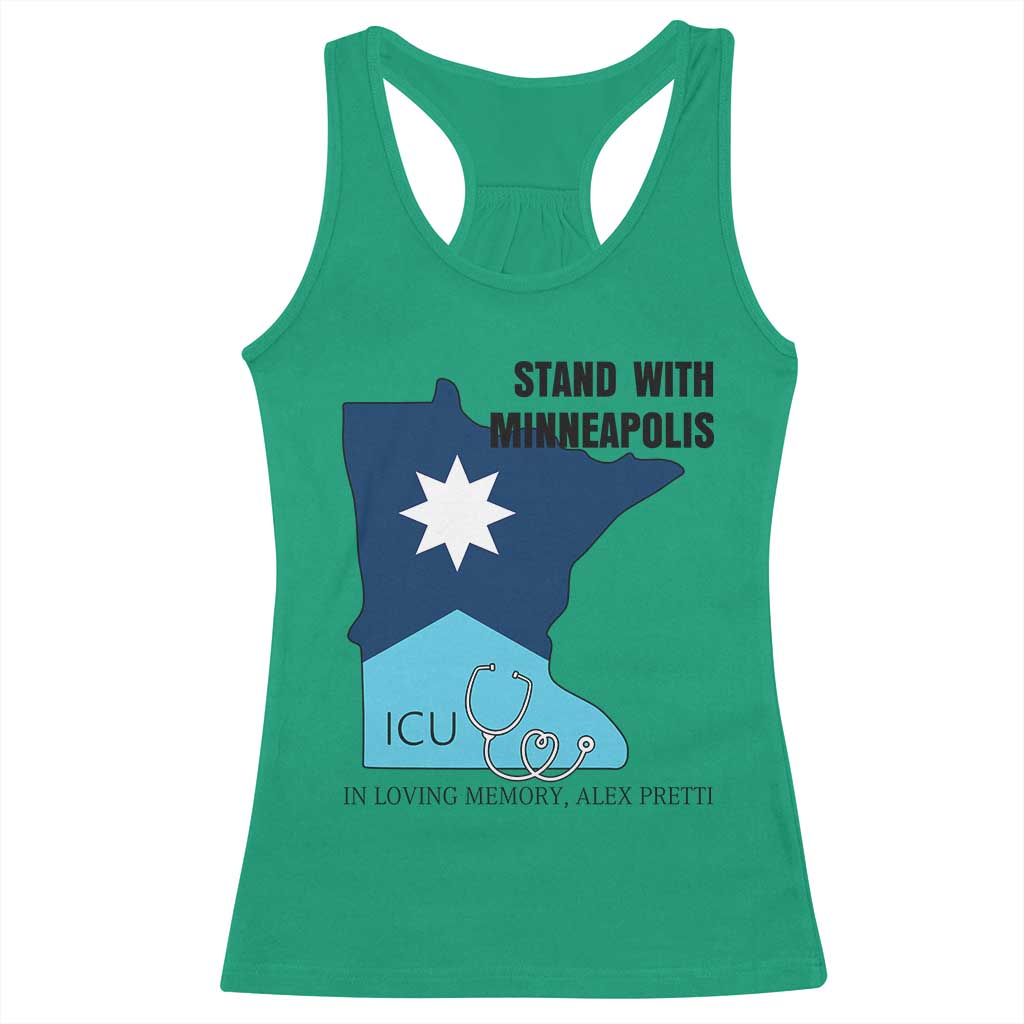 Stand With Minneapolis Racerback Tank Top In Loving Memory Of Alex