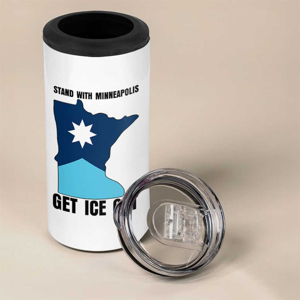 Stand With Minneapolis 4 in 1 Can Cooler Tumbler Social Justice Support