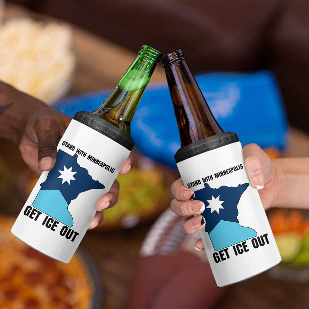 Stand With Minneapolis 4 in 1 Can Cooler Tumbler Social Justice Support