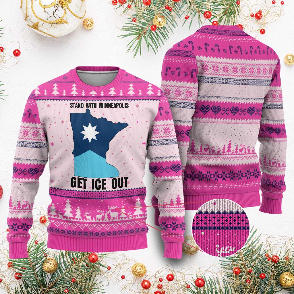 Stand With Minneapolis Ugly Christmas Sweater Social Justice Support