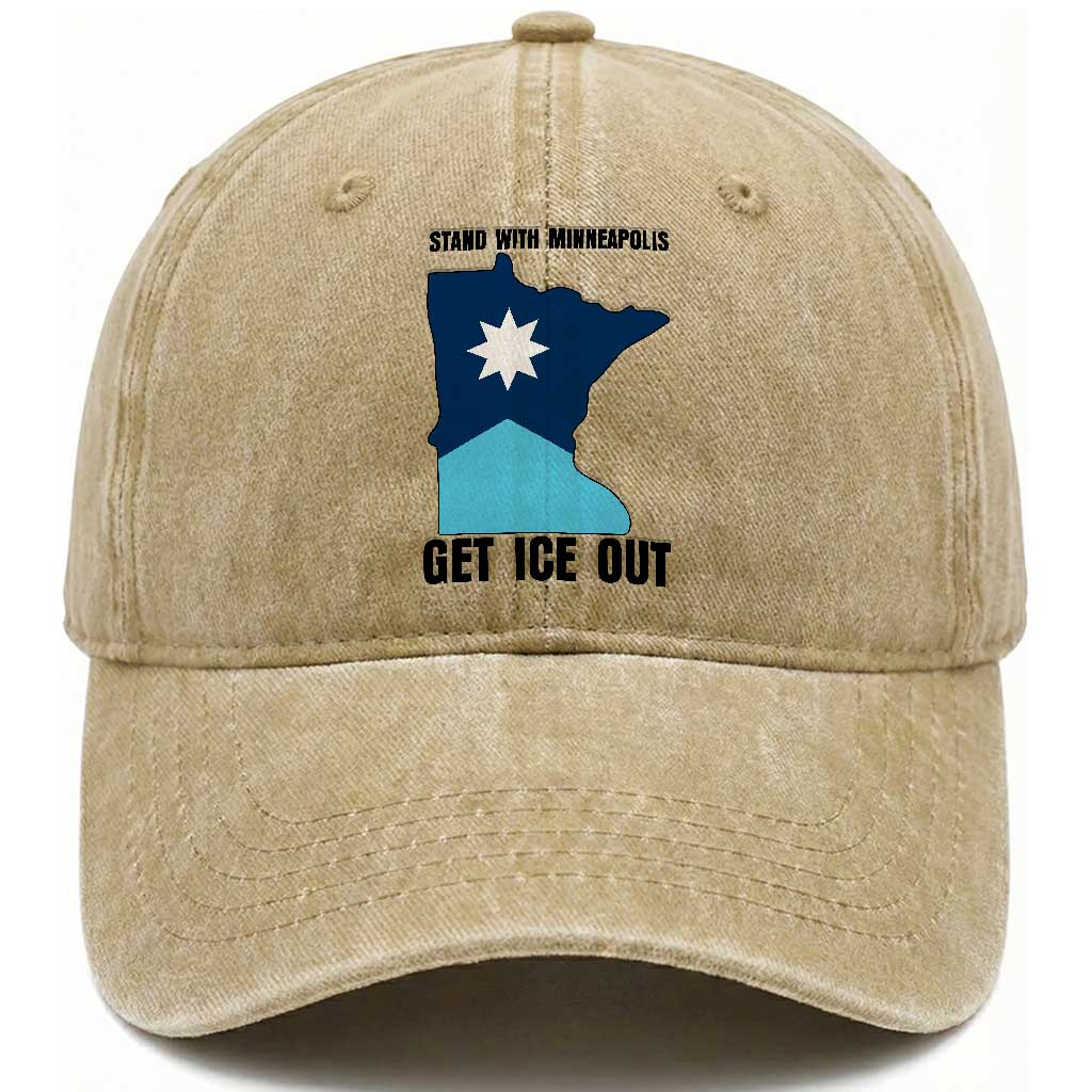 Stand With Minneapolis Washed Cotton Baseball Cap Social Justice Support
