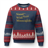 Stand With Minneapolis Ugly Christmas Sweater Community And Social Justice Gift