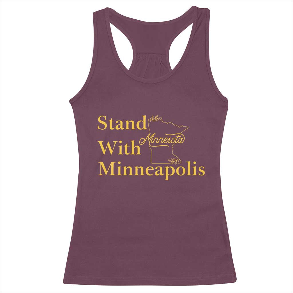 Stand With Minneapolis Racerback Tank Top Community And Social Justice Gift